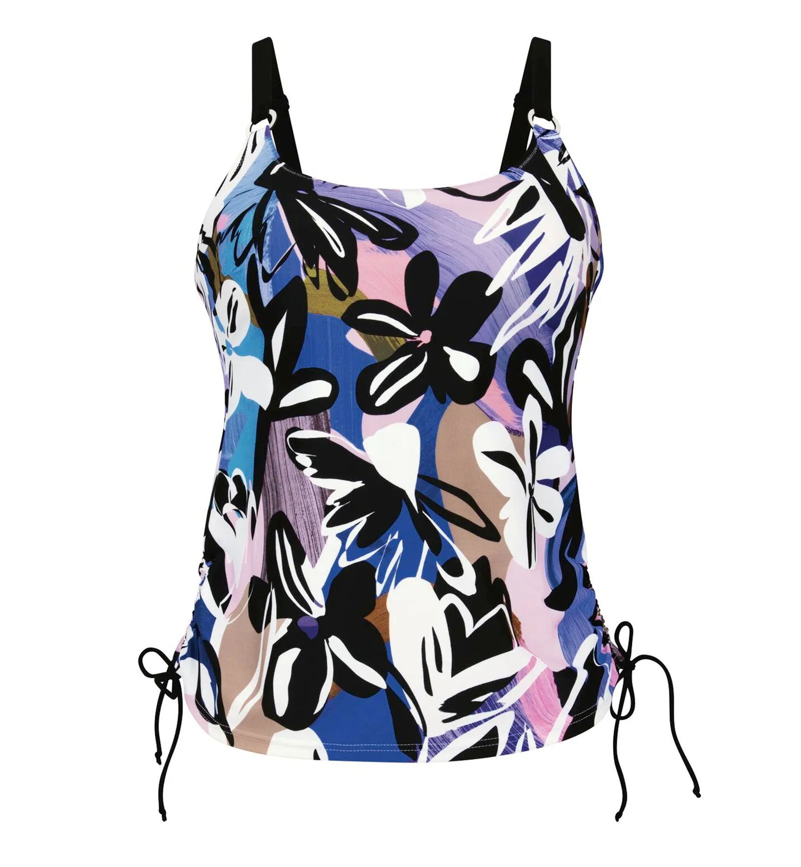 Anita Art Of Bloom Yara Adjustable Side Tankini (8380-1) - Nero