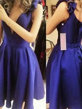 Bridelily A-Line Sleeveless Straps Satin With Bowknot Short/Mini Dresses