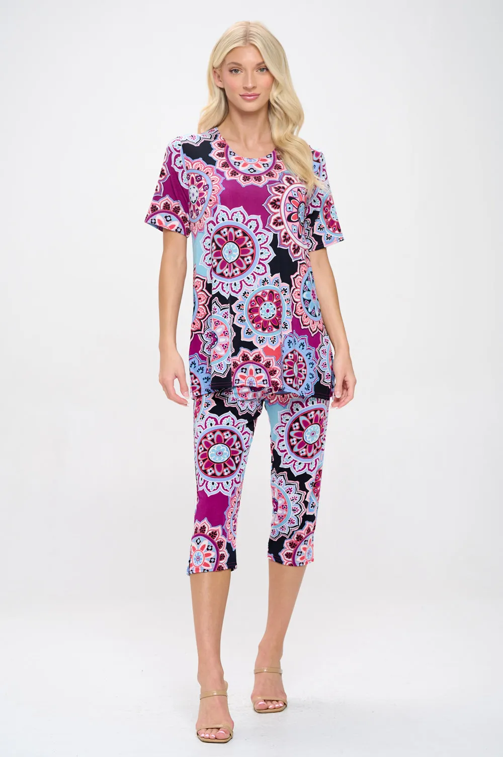 Capri Pant Set Short Sleeve - 9003BN-SRP1-W439