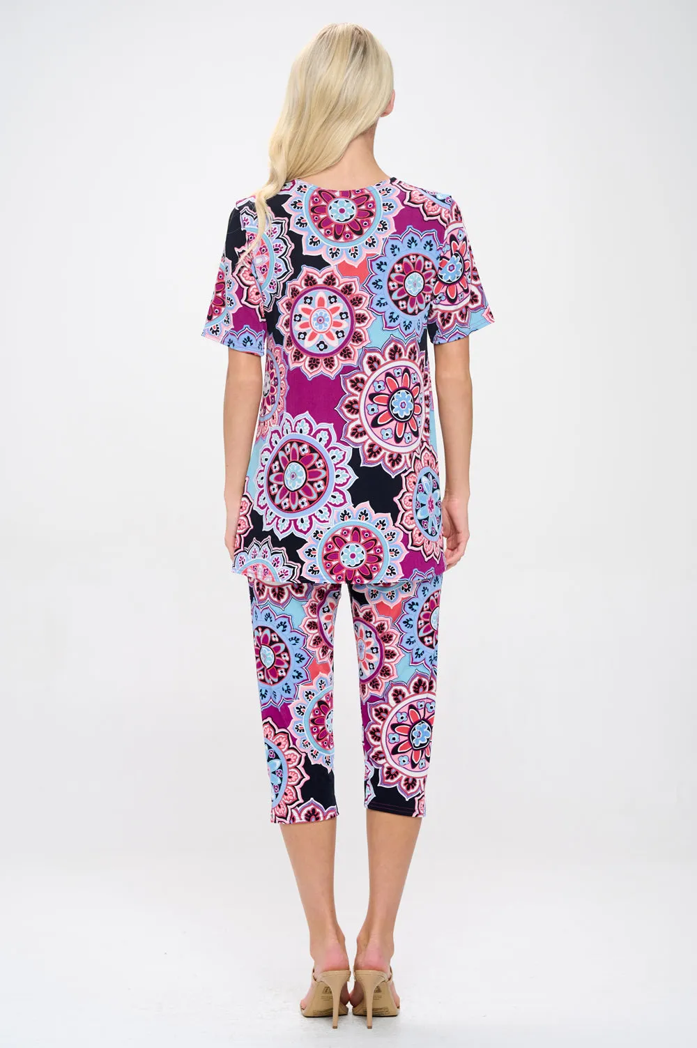 Capri Pant Set Short Sleeve - 9003BN-SRP1-W439