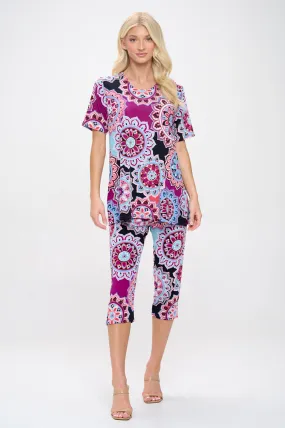 Capri Pant Set Short Sleeve - 9003BN-SRP1-W439