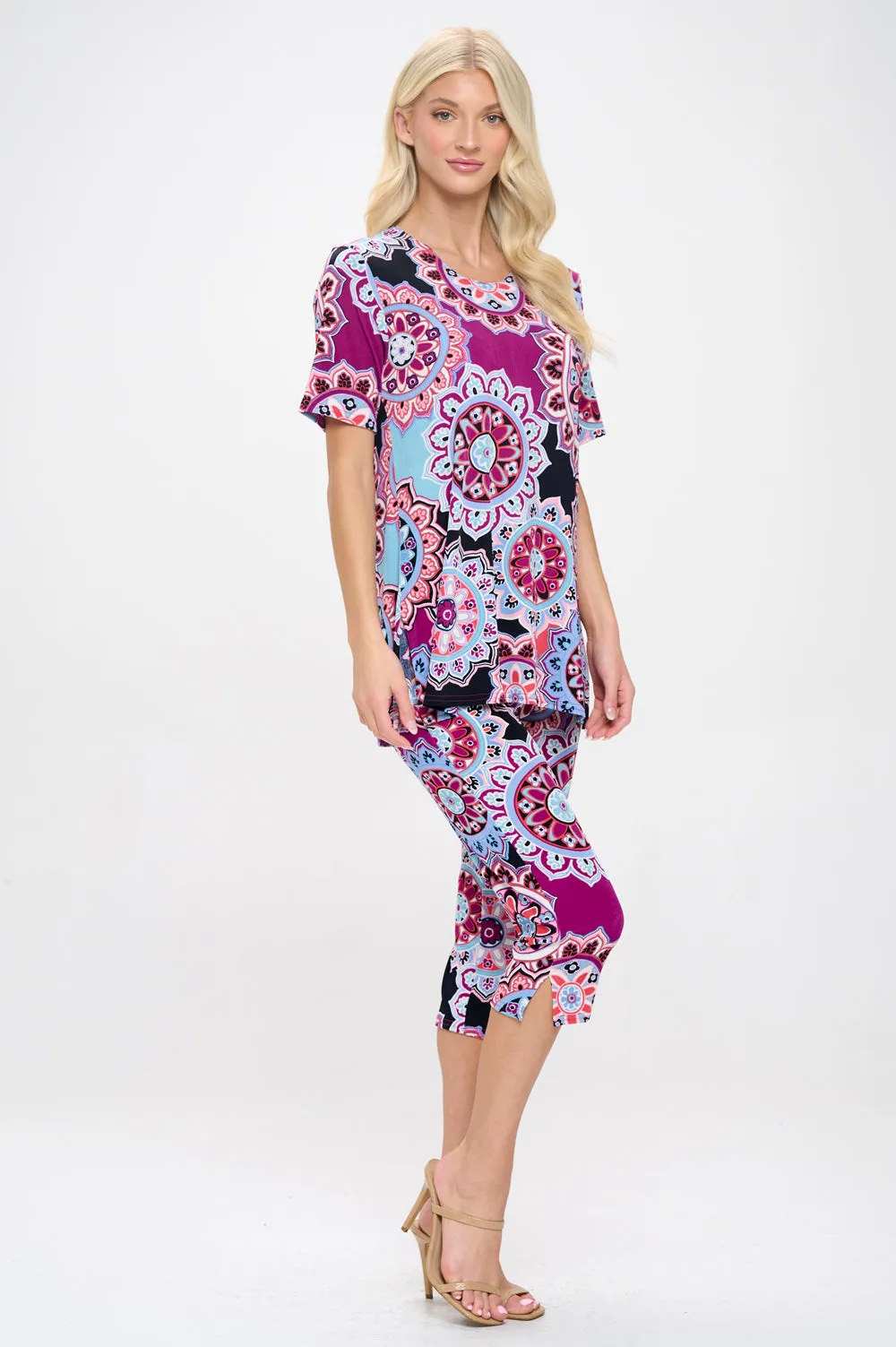 Capri Pant Set Short Sleeve - 9003BN-SRP1-W439