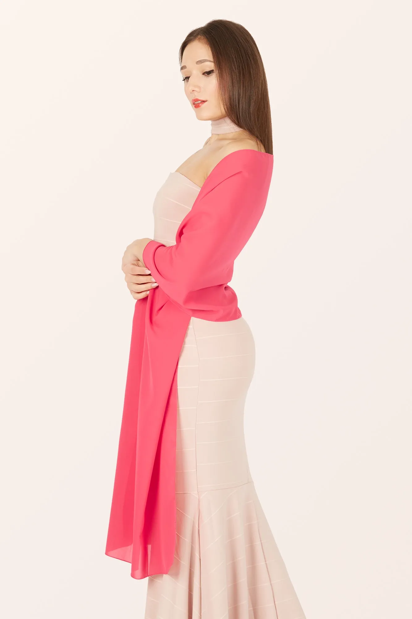 Chiffon Shawl - Hot Pink