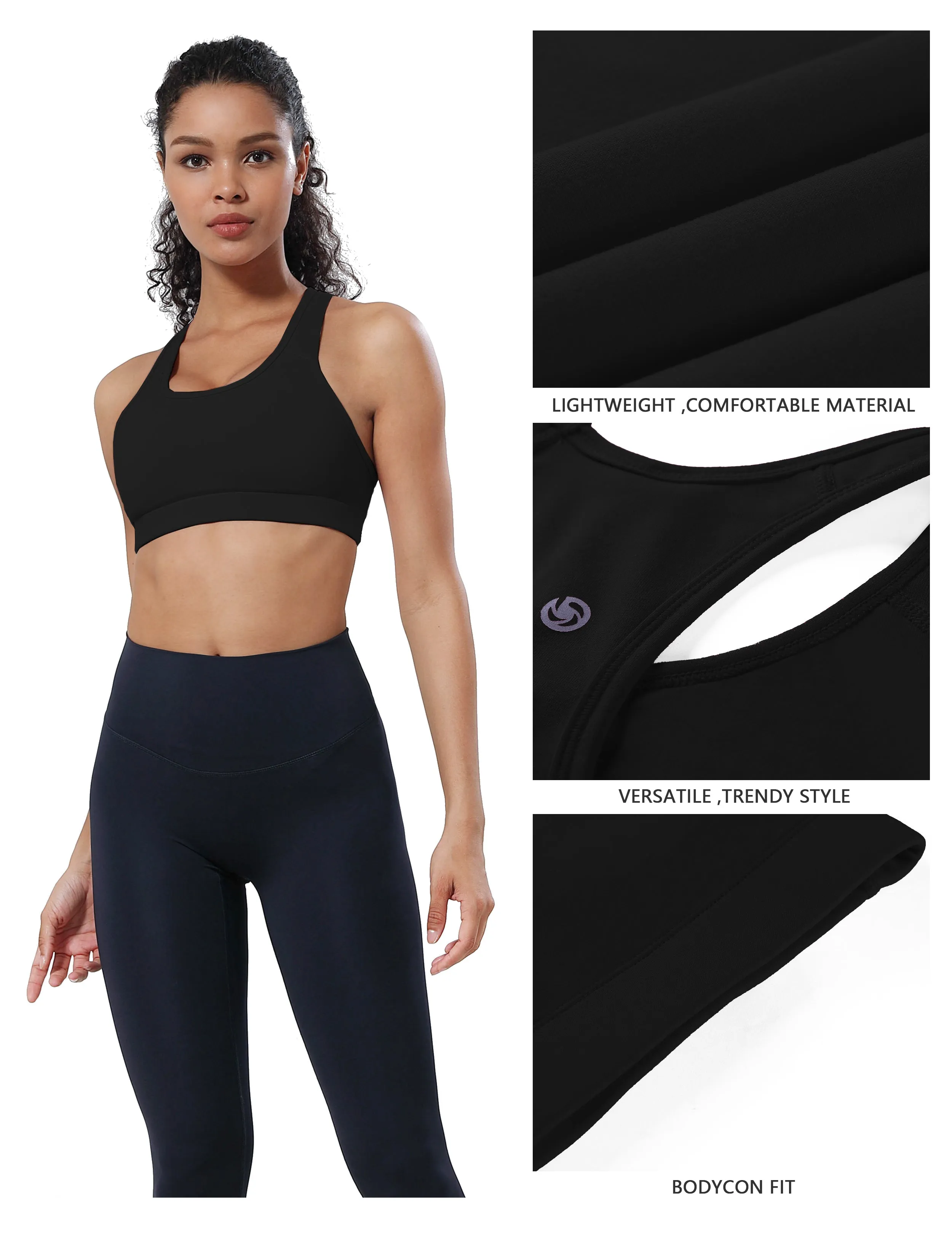 Compression Racerback Sports Bras black_Biking