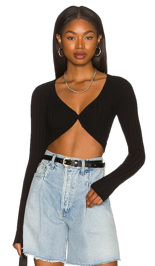 COTTON CITIZEN Capri Crop Cardigan in Black