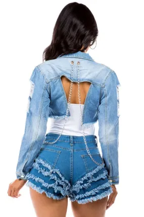 Crop  chain DENIM JACKET