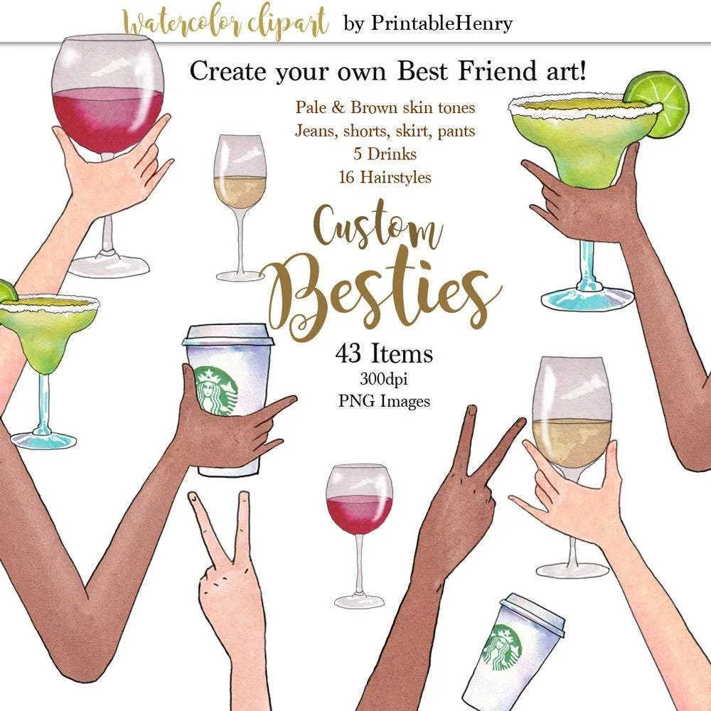 Custom Besties clipart kit