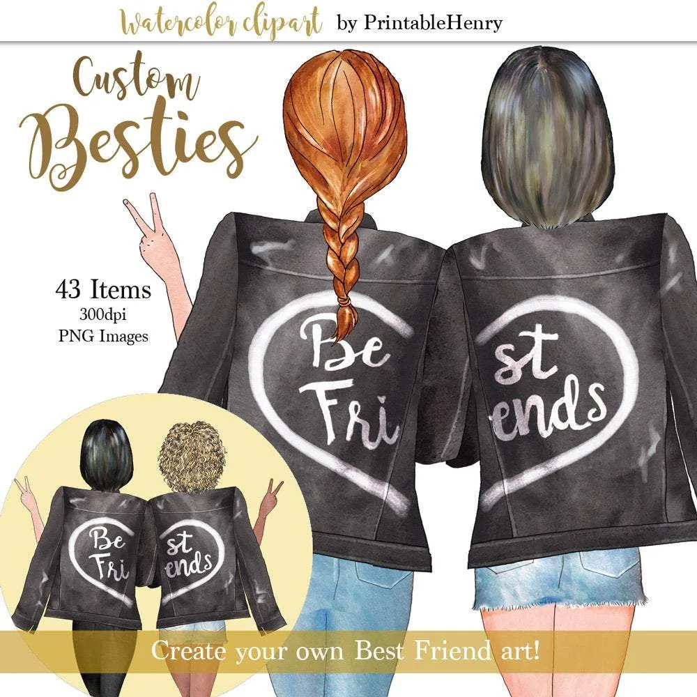 Custom Besties clipart kit