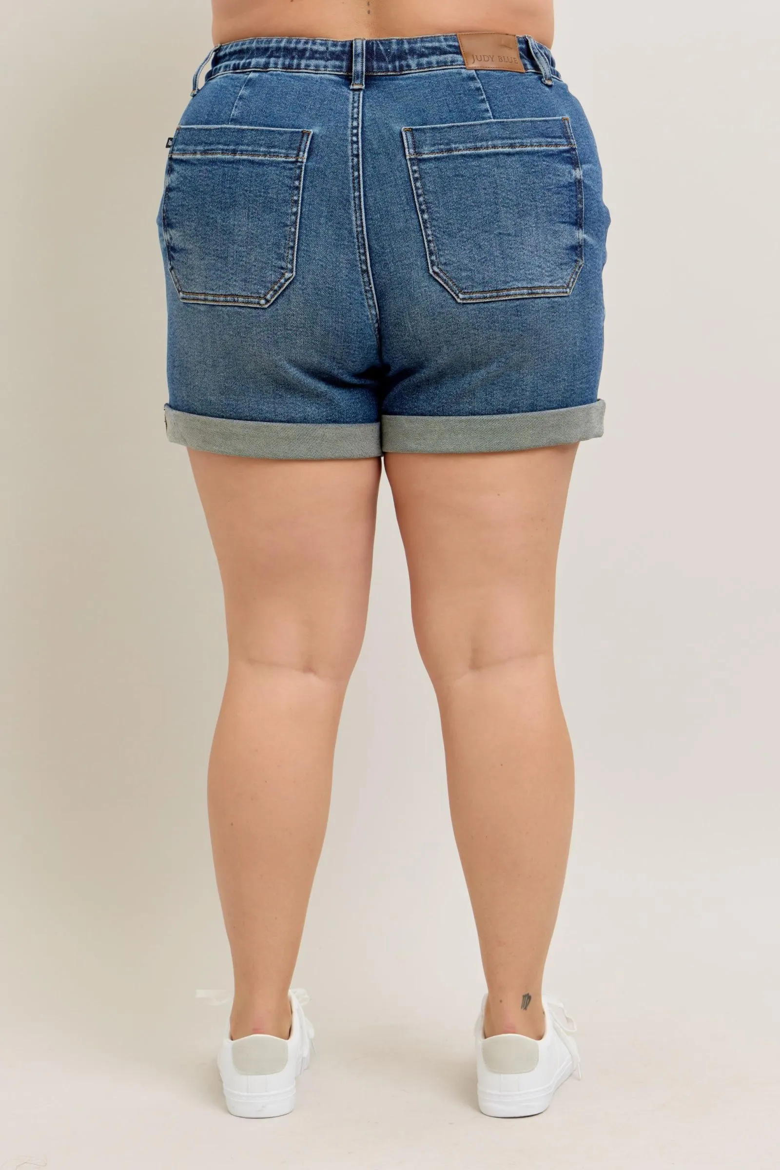 High Waist Cuff Jogger Shorts