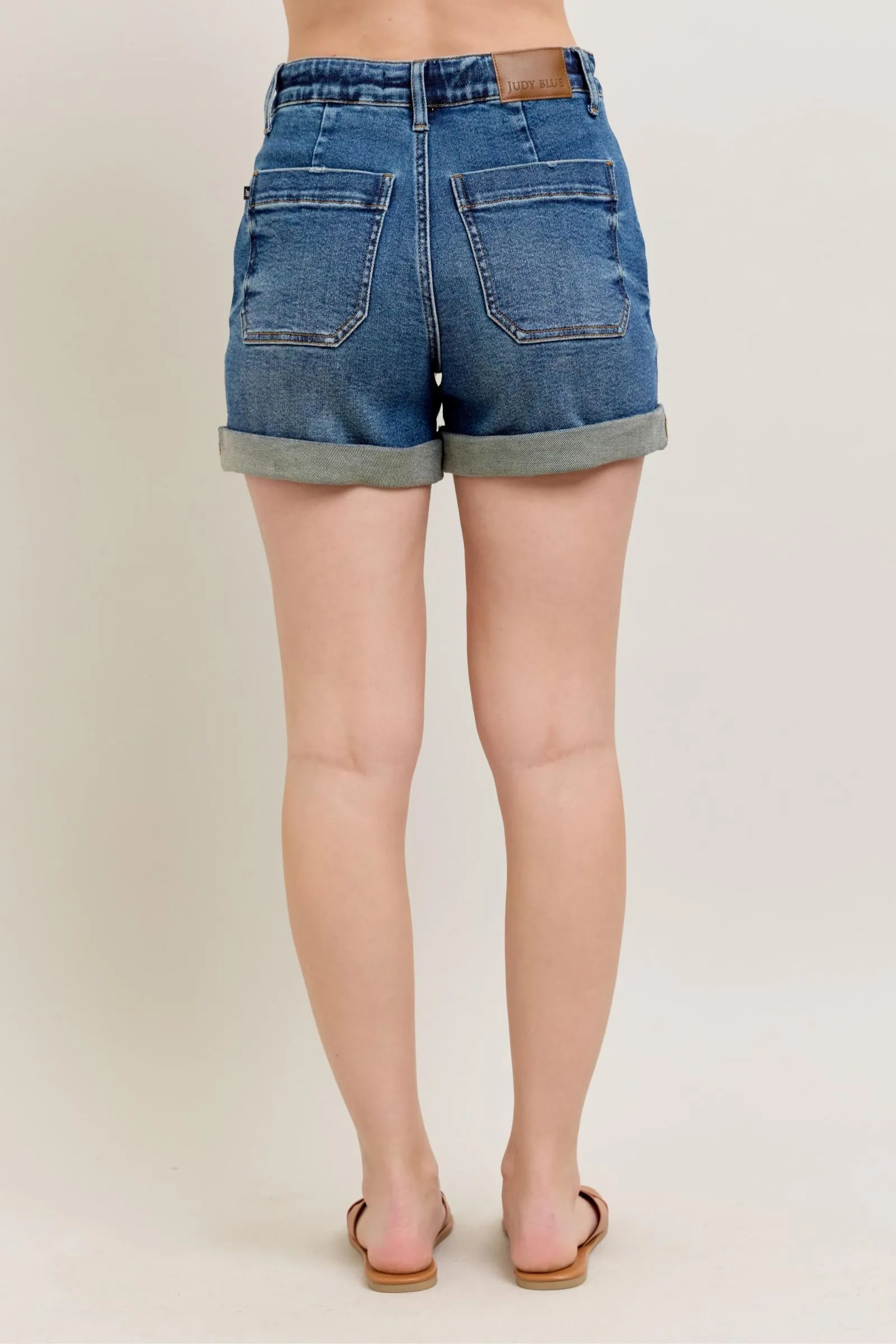 High Waist Cuff Jogger Shorts