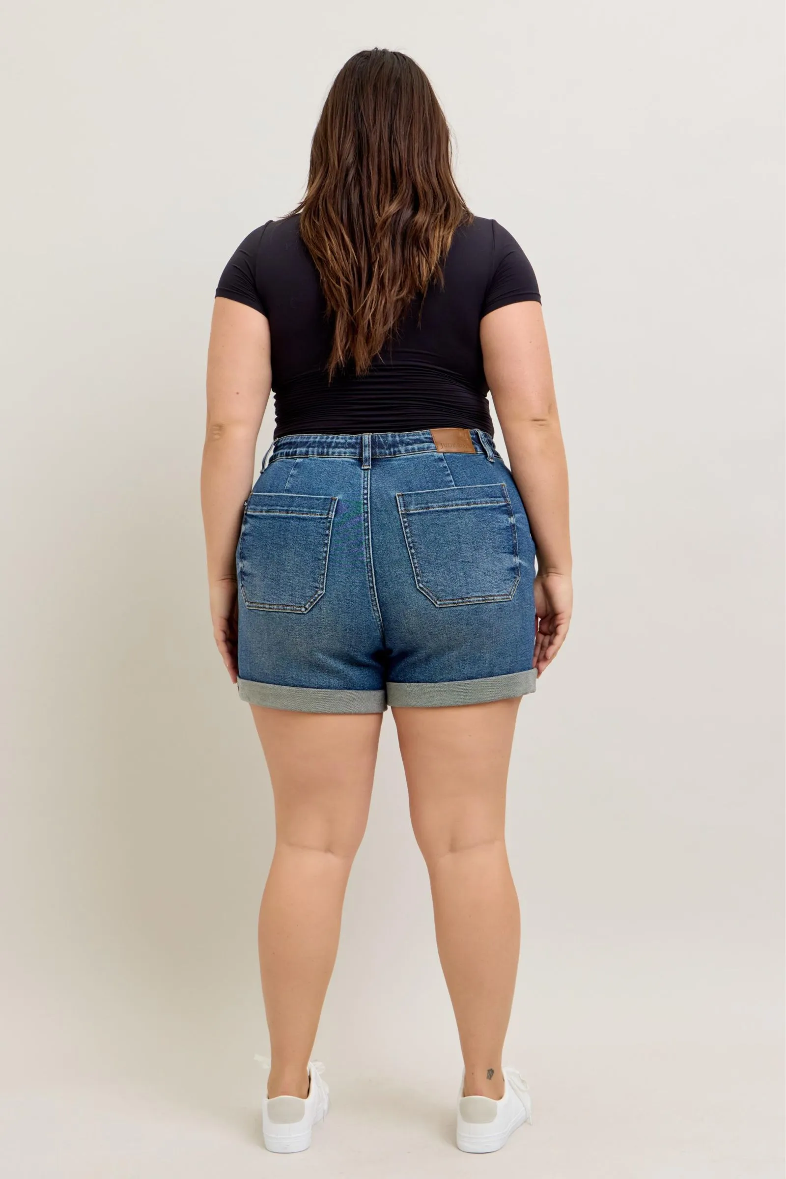 High Waist Cuff Jogger Shorts