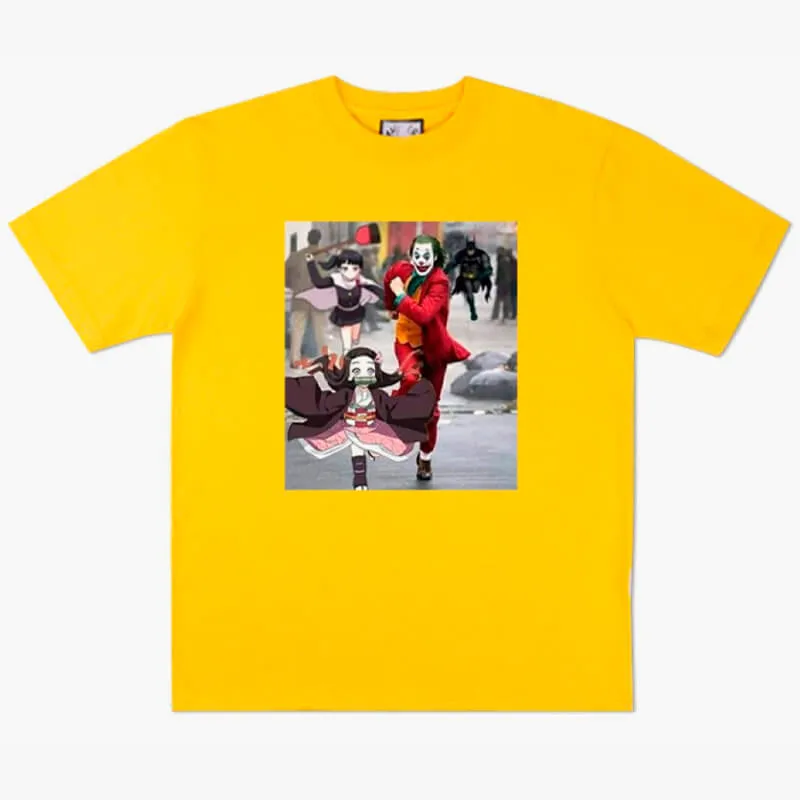 Joker and Nezuko Running Away Anime T-Shirt