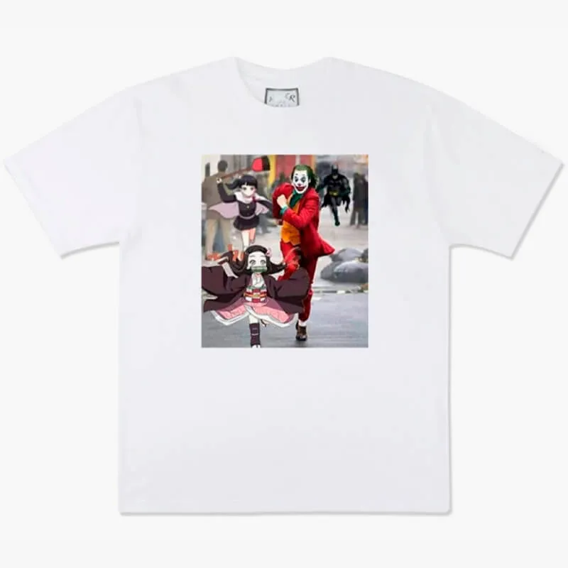 Joker and Nezuko Running Away Anime T-Shirt