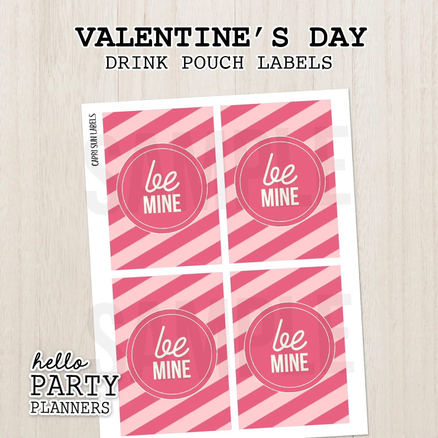 Valentine's Day Capri Sun Labels